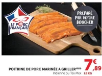 Poitrine de porc marinée à griller
