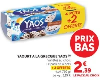 Yaourt à la grecque Nestlé Yaos