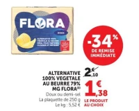 Alternative 100% Végétale au Beurre 79% MG Flora