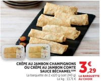 Crêpe au jambon champignons ou crêpe au jambon comté sauce béchamel