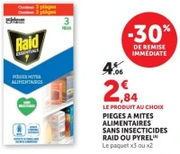 PIEGES A MITES ALIMENTAIRES SANS INSECTICIDES RAID OU PYREL