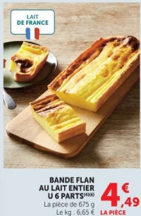 Bande flan au lait entier U 6 parts