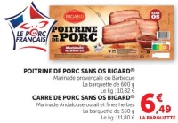 Poitrine de porc sans os Bigard / Carré de porc sans os Bigard