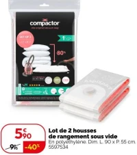 Lot de 2 housses de rangement sous vide Compactor