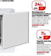 Moustiquaire à enroulement vertical pour fenêtre ISOXA