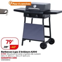 Barbecue à gaz 2 brûleurs A200