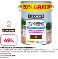 Saturateur pour bois extérieur LUXENS