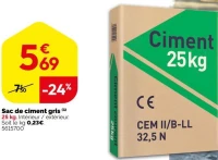 Sac de ciment gris