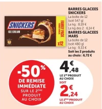 BARRES GLACEES SNICKERS ET MARS