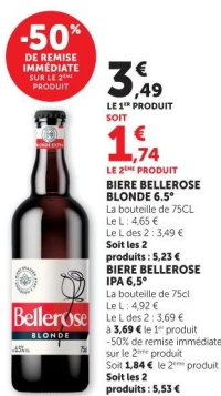 BIERE BELLEROSE BLONDE 6.5°