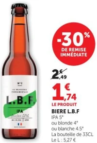 BIERE L.B.F IPA 5°