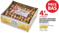 GAUFRES LIEGEOISES NATURE BISCUITERIE BOURDON