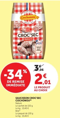 Saucisson Croc'Sec Cochonou