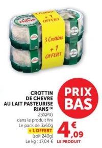Crottin de chèvre au lait pasteurisé Rians