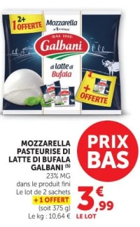 Mozzarella pasteurisée di Latte di Bufala Galbani
