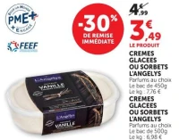 Crèmes Glacées ou Sorbets L'Angelys Parfums au choix