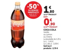 Coca Cola Vanille ou Lemon ou Cherry