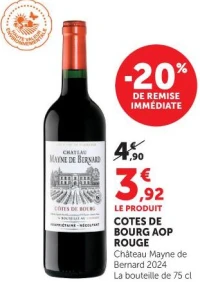 COTES DE BOURG AOP ROUGE Château Mayne de Bernard 2024