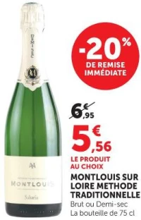 MONTLOUIS SUR LOIRE METHODE TRADITIONNELLE Brut ou Demi-sec