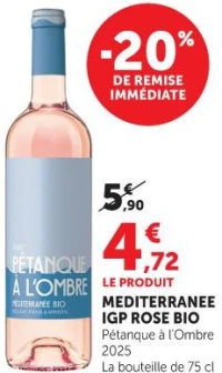 MEDITERRANEE IGP ROSE BIO Pétanque à l'Ombre 2025