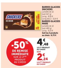 BARRES GLACEES SNICKERS