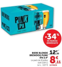 BIERE BLONDE BREWDOG PUNK IPA 5.4°