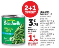 LEGUMES BONDUELLE Haricots verts extra-fins