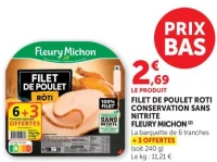 Fleury Michon Filet de poulet roti conservation sans nitrite