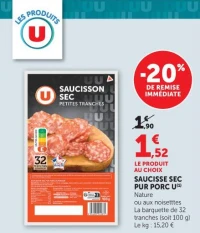 Saucisson Sec Pur Porc U