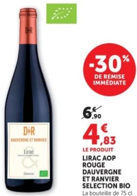LIRAC AOP ROUGE DAUVERGNE ET RANVIER SELECTION BIO