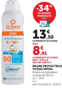Brume protectrice Viteox SPF50+ Écran