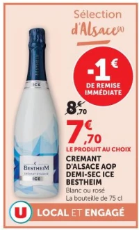 Crémant d'Alsace AOP Demi-Sec Ice Bestheim Blanc ou rosé