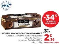 Mousse au chocolat Marie Morin