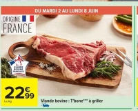 Viande bovine : T'bone à griller