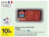 Haché vrac pur bœuf 5% M.G. CHARAL