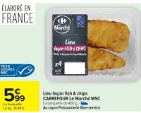 Lieu façon fish & chips CARREFOUR Le Marché MSC