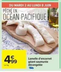 Lamelle d'encornet géant saumurée décongelée