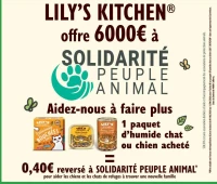 Lily's Kitchen Offre Solidarité Peuple Animal : 1 paquet d'humide chat ou chien acheté = 0,40€ reversé