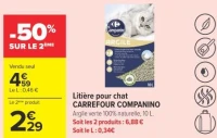 Litière pour chat CARREFOUR COMPANINO