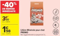 Litière Minérale pour chat PREMIO