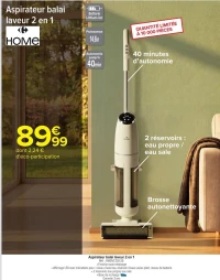 Aspirateur balai laveur 2 en 1 HOME
