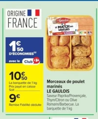 Morceaux de poulet marinés LE GAULOIS