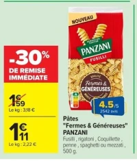Pâtes "Fermes & Généreuses" Panzani