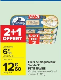 Filets de maquereaux "lot de 3" PETIT NAVIRE