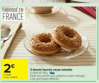 2 donuts fourrés cacao noisette