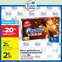 Barres glacées Peanut Carrefour Sensation