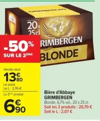 Bière d'Abbaye GRIMBERGEN Blonde