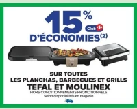 Planchas, barbecues et grills Tefal et Moulinex
