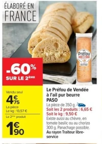 Le Préfou de Vendée à l'ail pur beurre PASO
