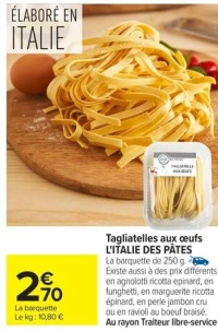 Tagliatelles aux œufs L'ITALIE DES PÂTES
